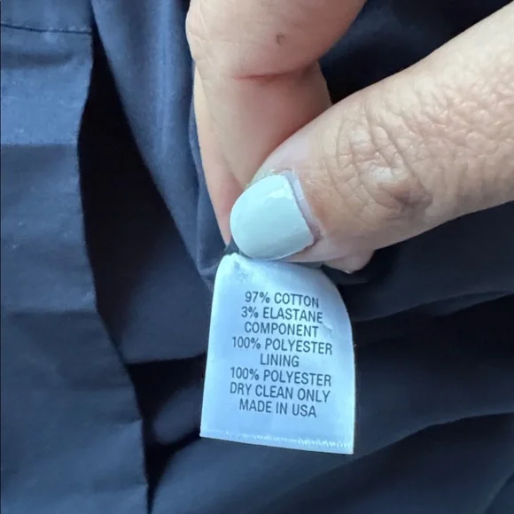 NWT LELA ROSE Poplin Lace Inset Shirt Dress Navy - Picture 7 of 8